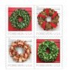 2019 Holiday Wreaths First-Class Postage USPS Forever Stamps 100pcs/Pack (20PCS/Booklet)